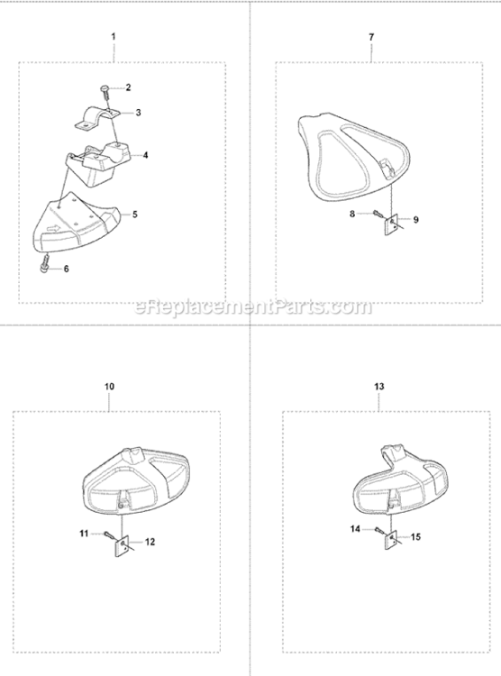 Guards Diagram and Parts List for 2008-03 Husqvarna Trimmer