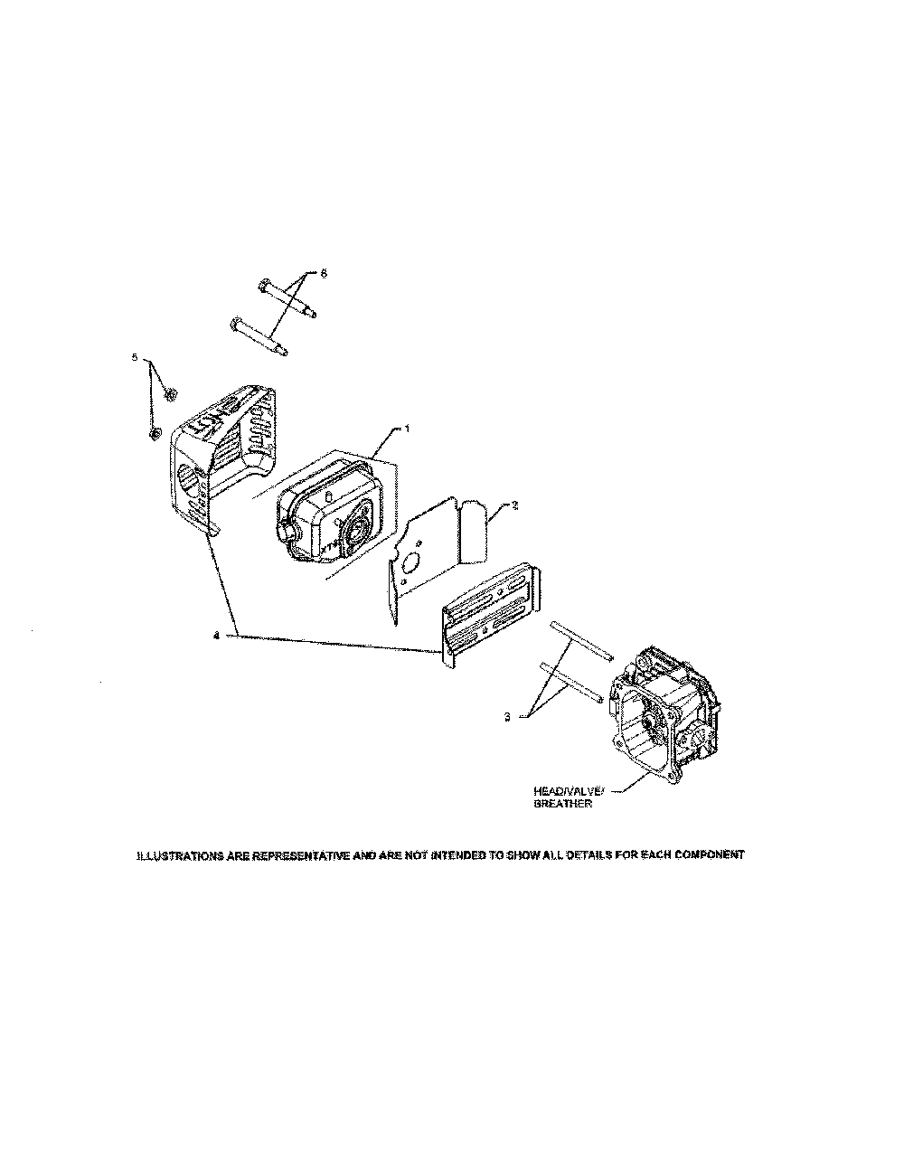 Exhaust Diagram and Parts List for  Husqvarna Lawn Mower