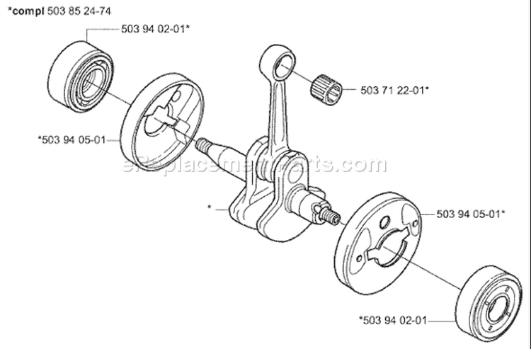 Page E Diagram and Parts List for 326 P5X 2004-06 Husqvarna Pole Saw