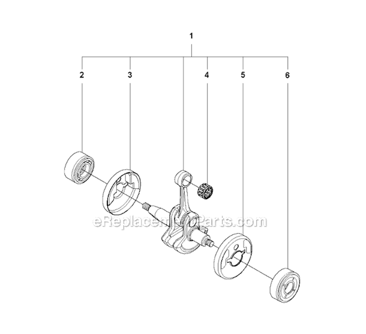 Crankshaft Diagram and Parts List for 2012-01 Husqvarna Pole Saw
