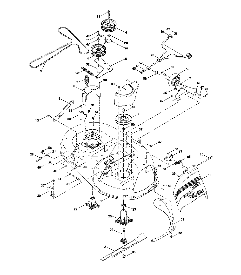 Mower deck/cutting deck Diagram and Parts List for  Husqvarna Lawn Mower