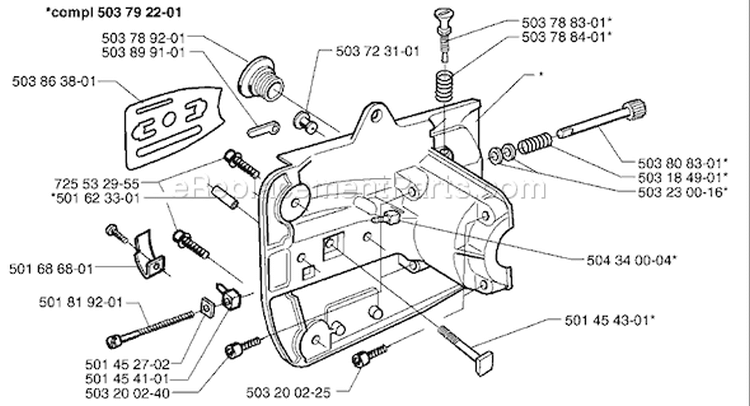 Page C Diagram and Parts List for 335 XPT 1997-01 Husqvarna Chainsaw