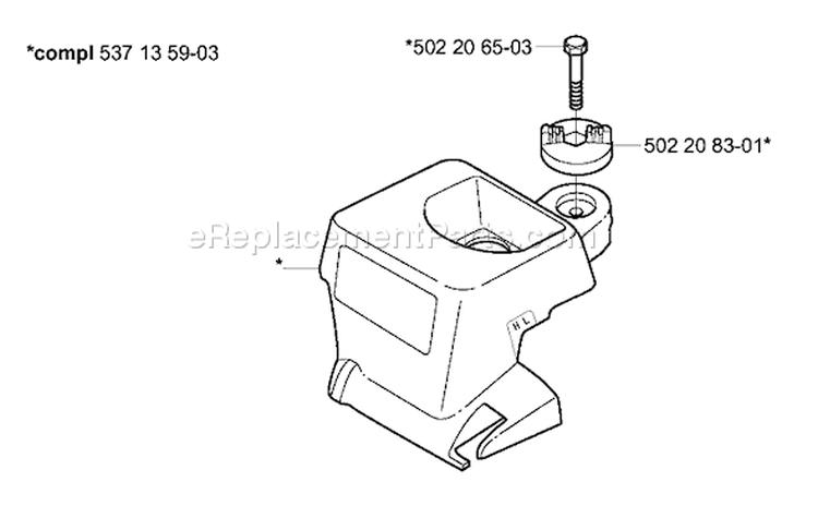 Page L Diagram and Parts List for 2003-10 Husqvarna Chainsaw