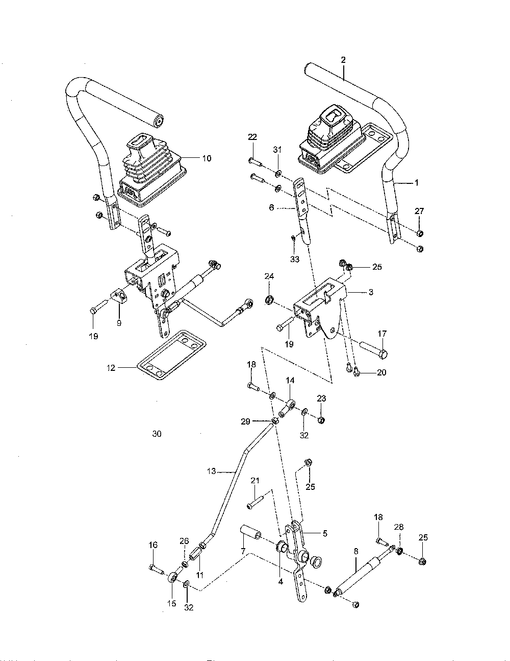 Steering Diagram and Parts List for  Husqvarna Lawn Mower