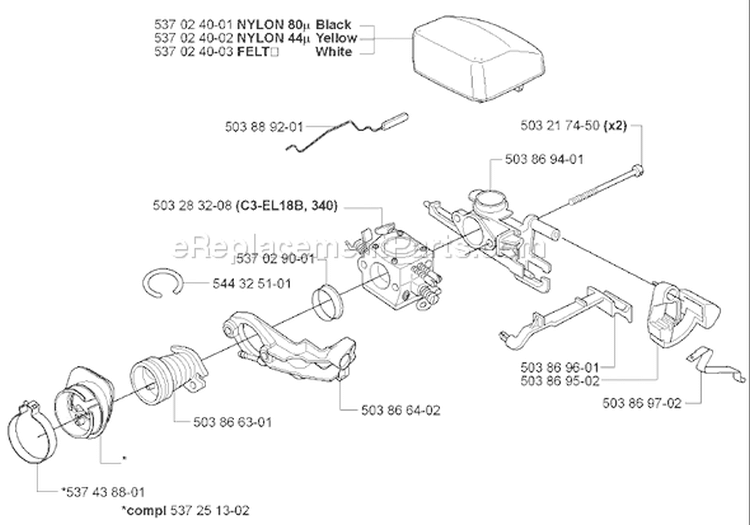 thumbnail image 2 of Adefol Throttle Rod For Husqvarna 346xp, 340e, 345e, 350, 351, 353 Chainsaws – 503889201 2 of 5