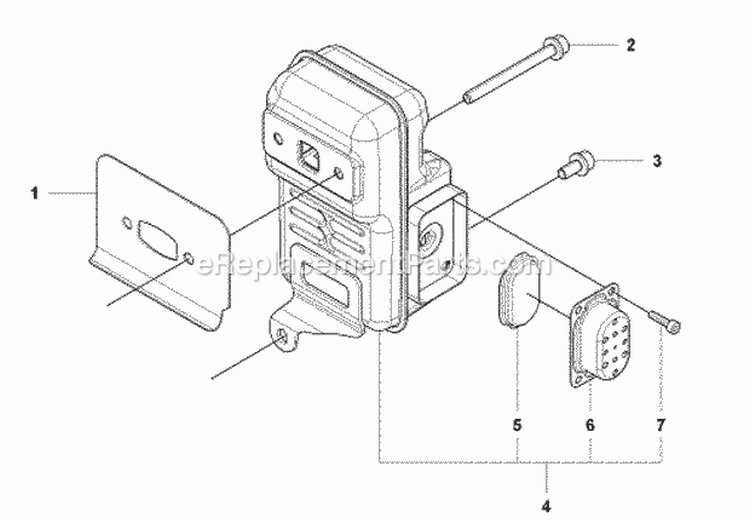 Muffler Diagram and Parts List for 2009-03 Husqvarna Leaf Blower / Vacuum