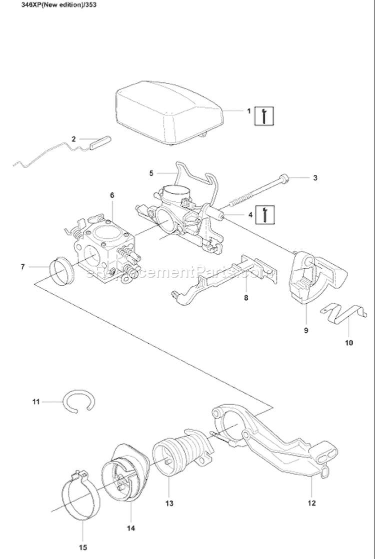 Page B Diagram and Parts List for 2007-08 Husqvarna Chainsaw
