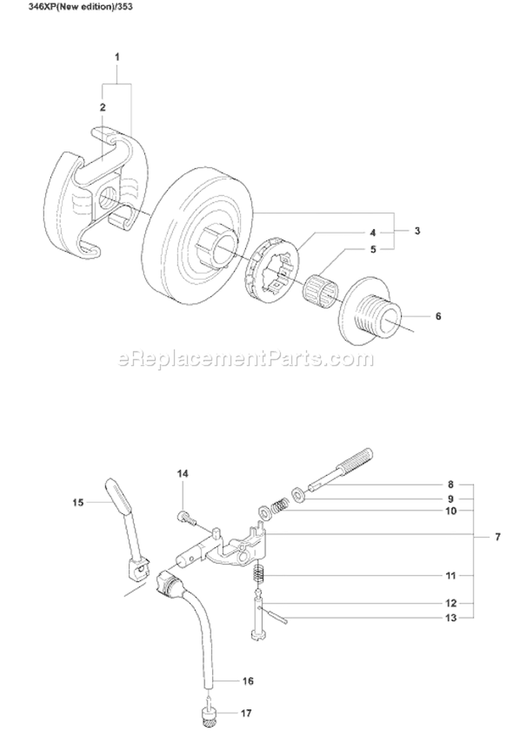 Page E Diagram and Parts List for 2007-08 Husqvarna Chainsaw