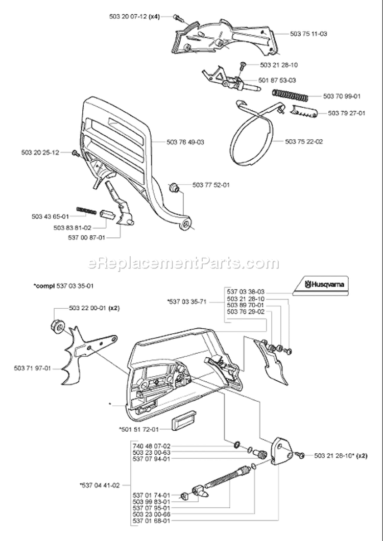Page C Diagram and Parts List for 362 XP 2005-05 Husqvarna Chainsaw