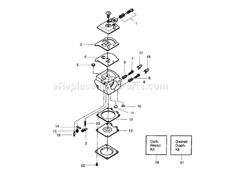 Page B Diagram and Parts List for 1997-07 Husqvarna Chainsaw