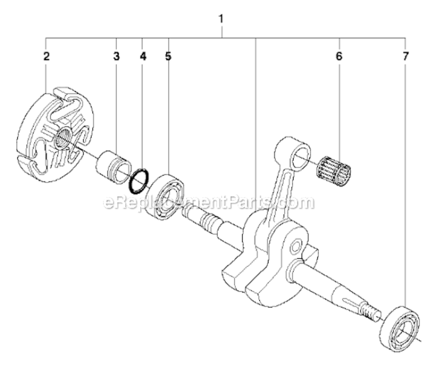 Crankshaft Diagram and Parts List for  Husqvarna Chainsaw