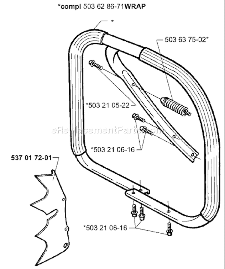 Page L Diagram and Parts List for 1999-11 Husqvarna Chainsaw