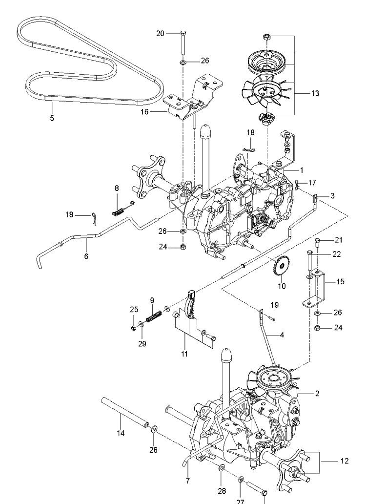 Hydraulic Pump - Motor Diagram and Parts List for (97045870100)(2020-04) Husqvarna Lawn Mower