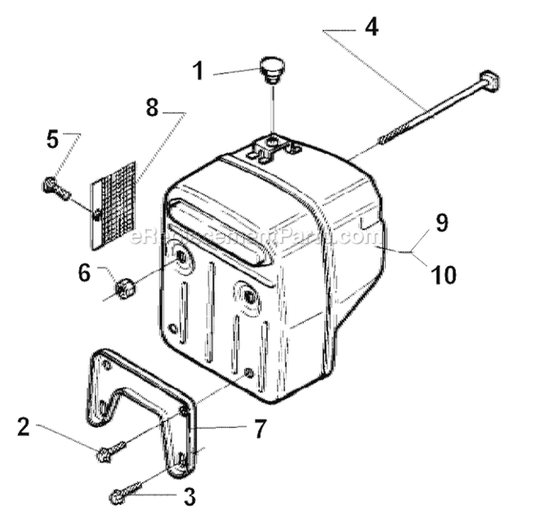 Muffler Diagram and Parts List for 1996-01 Husqvarna Chainsaw