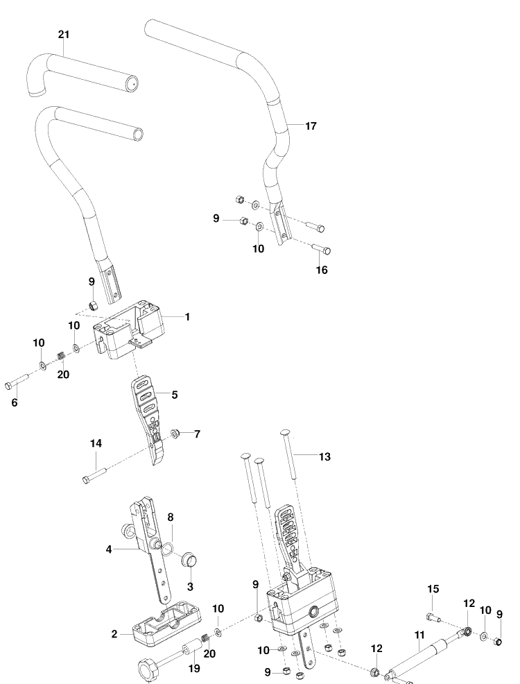 Steering Diagram and Parts List for (96521501)(2010-01) Husqvarna Lawn Mower