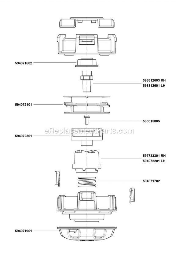 Trimmer Head Diagram and Parts List for  Husqvarna Trimmer