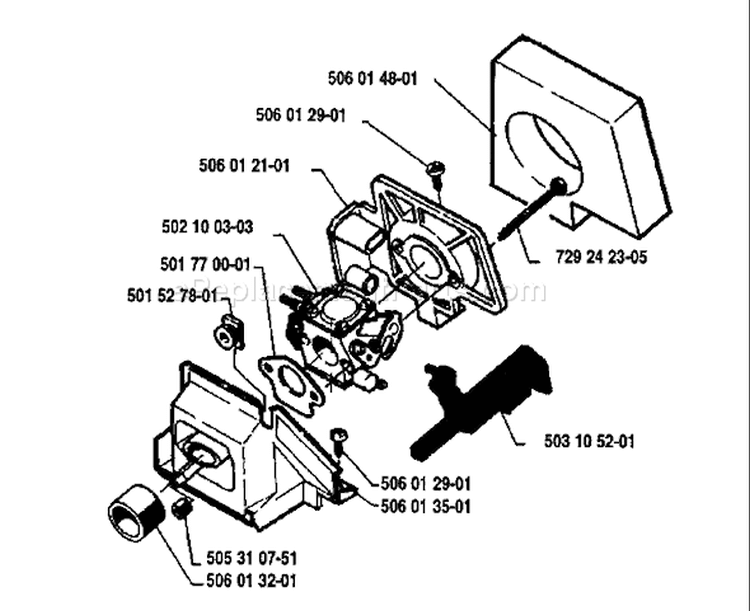 Page A Diagram and Parts List for 1985-09 Husqvarna Chainsaw