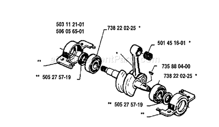 Page E Diagram and Parts List for 1985-09 Husqvarna Chainsaw