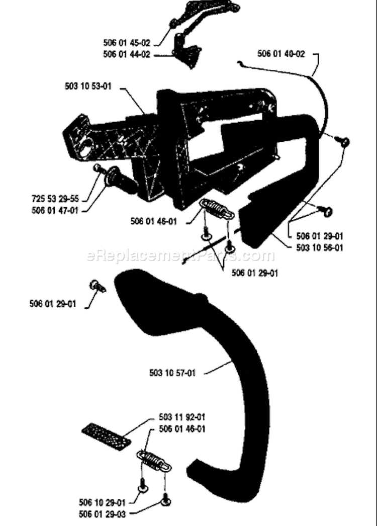 Page F Diagram and Parts List for 1985-09 Husqvarna Chainsaw