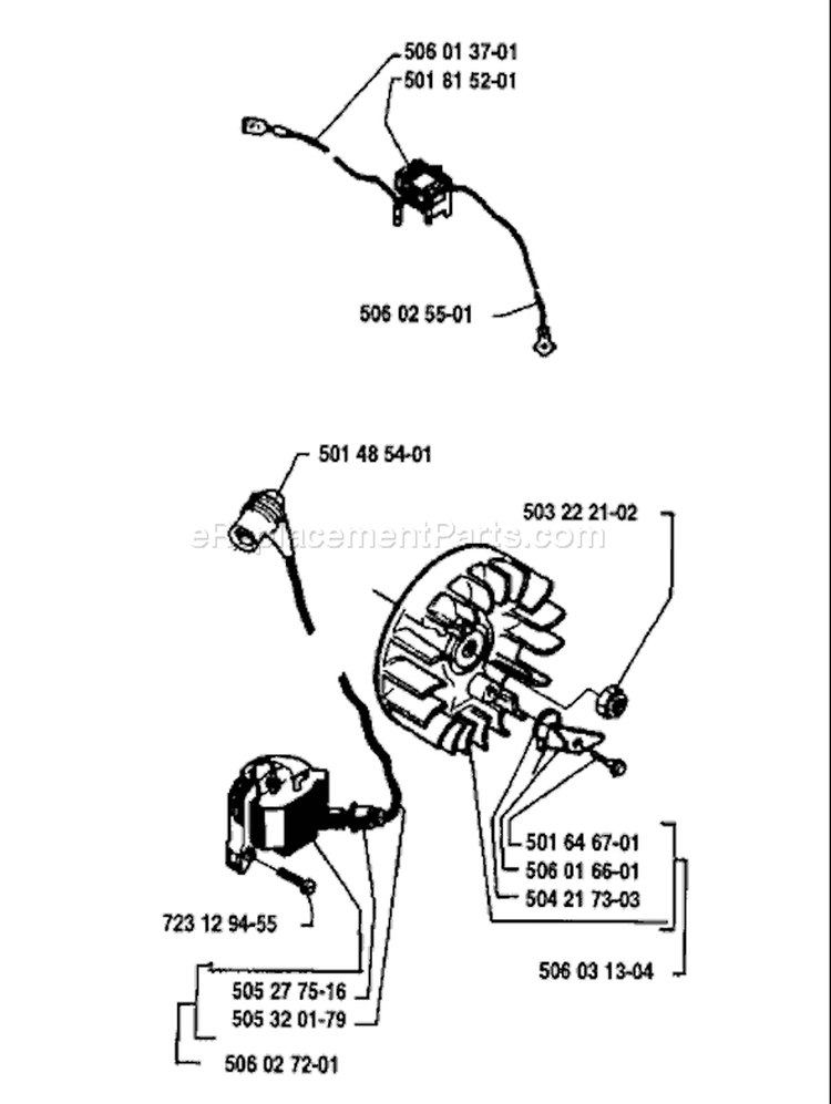 Page G Diagram and Parts List for 1985-09 Husqvarna Chainsaw