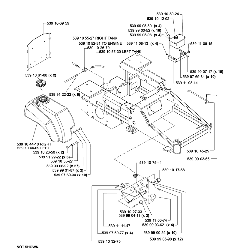 Main Frame Assembly (Part 2) Diagram and Parts List for IZ5225TXPKOA (968999307)(2005-12) Husqvarna Lawn Mower