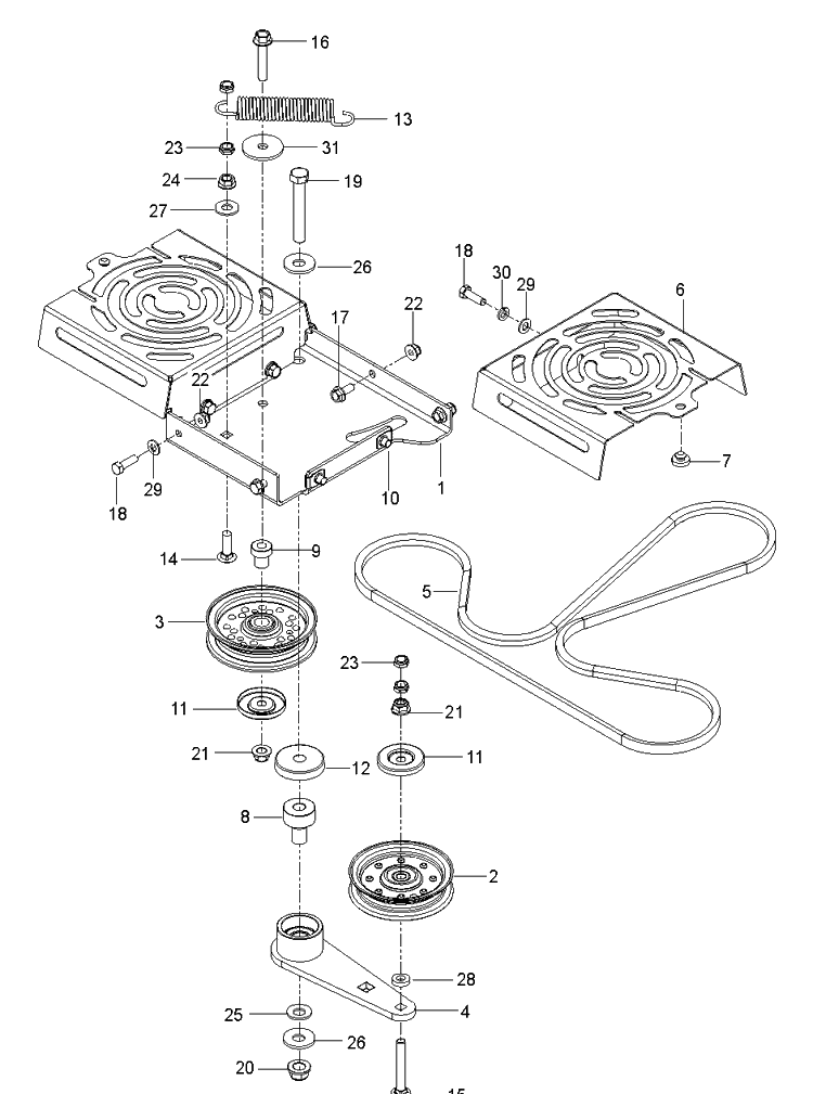 Hydraulic Frame Diagram and Parts List for (970467701-00)(2020-04) Husqvarna Lawn Mower