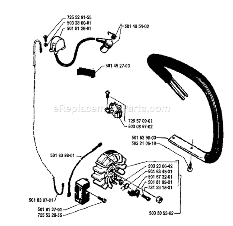 Page E Diagram and Parts List for 1994-04 Husqvarna Chainsaw