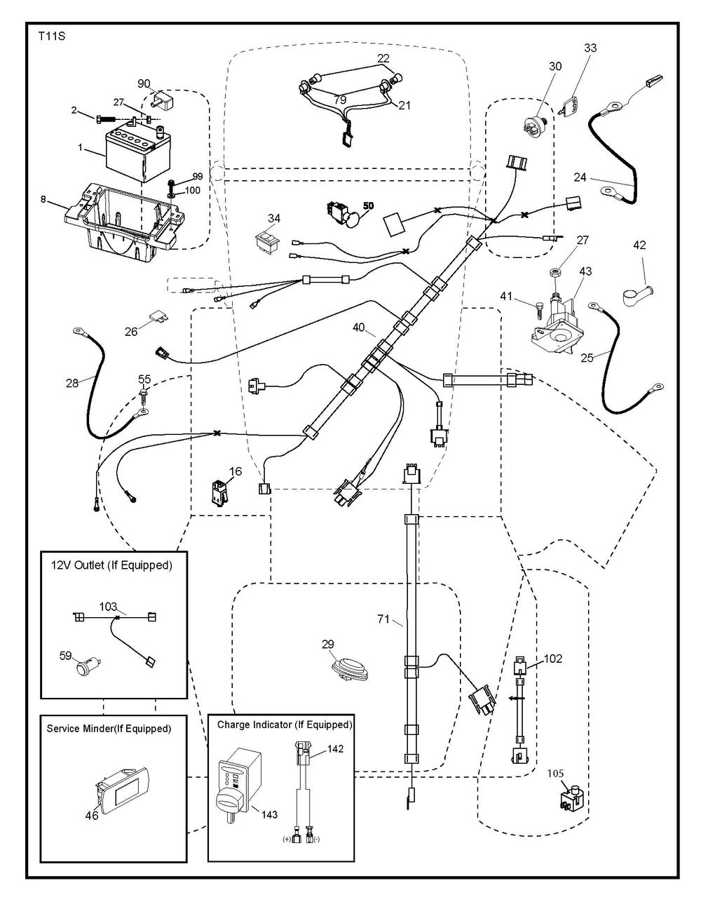 Electrical Diagram and Parts List for 2018 Husqvarna Lawn Tractor