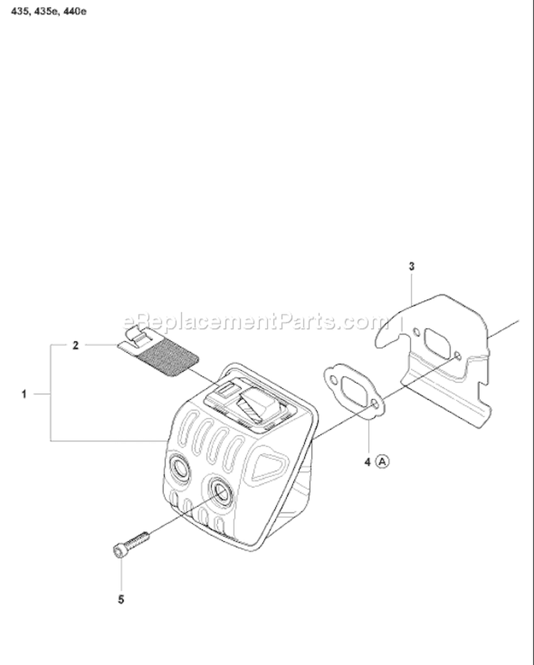 Page J Diagram and Parts List for 440 E 2008-05 Husqvarna Chainsaw