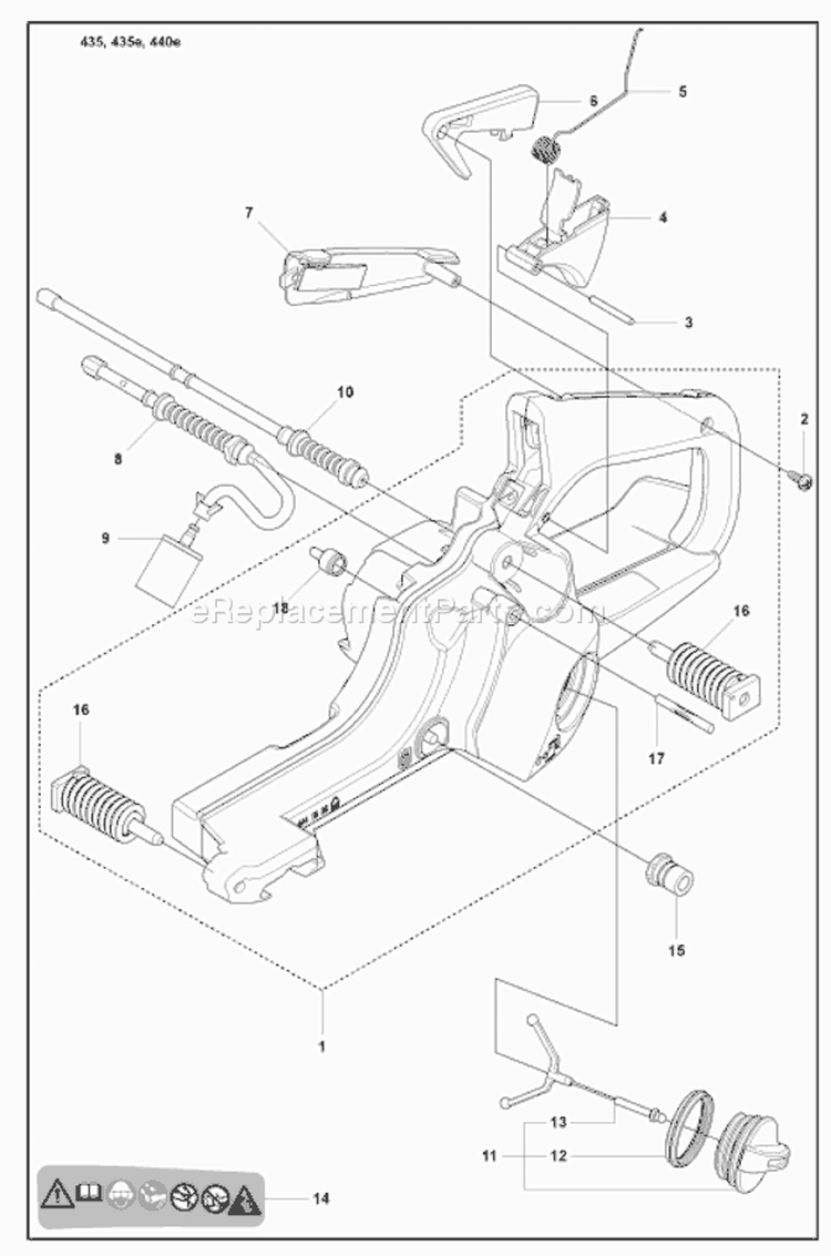 Page G Diagram and Parts List for 440 E 2008-05 Husqvarna Chainsaw