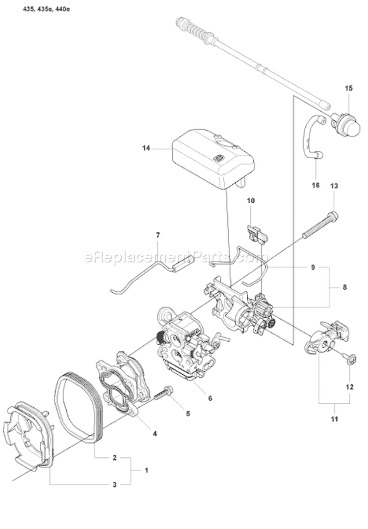 Page I Diagram and Parts List for 440 E 2008-05 Husqvarna Chainsaw