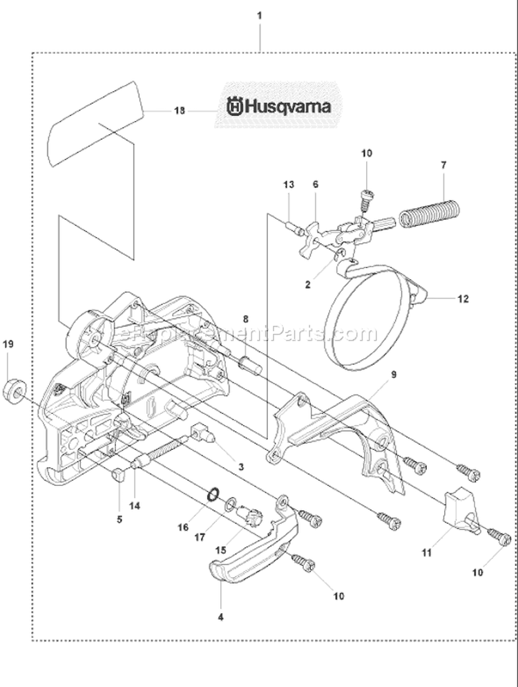 Page C Diagram and Parts List for 2007-09 Husqvarna Chainsaw