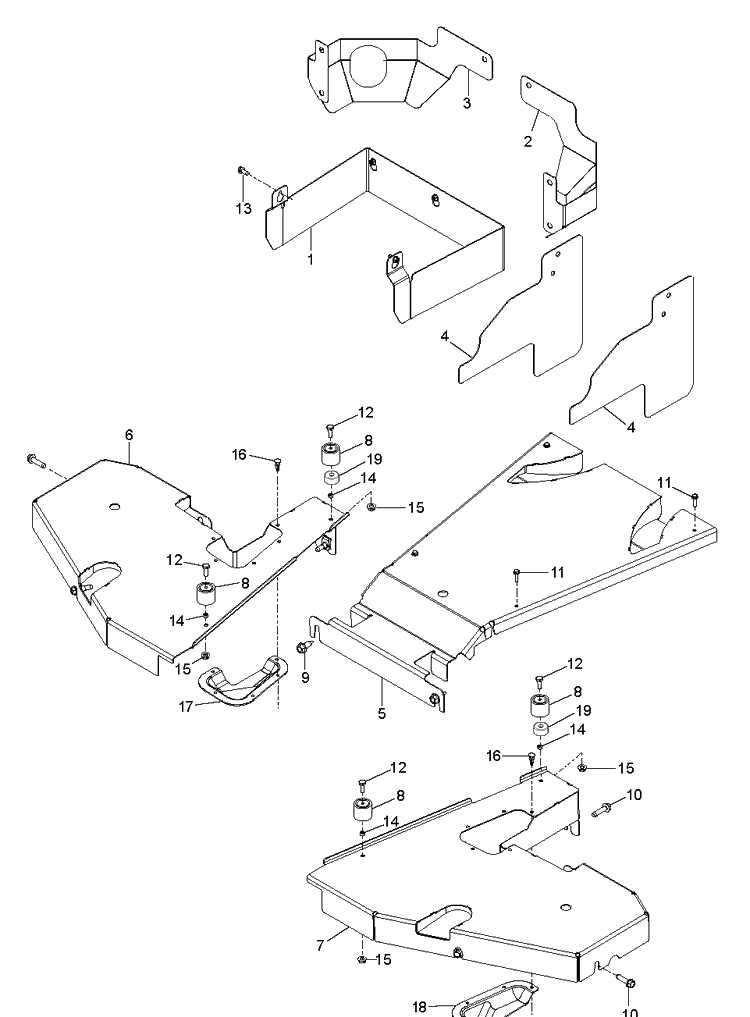 Guards Diagram and Parts List for  Husqvarna Lawn Mower