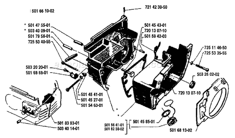 Page D Diagram and Parts List for 1988-08 Husqvarna Chainsaw