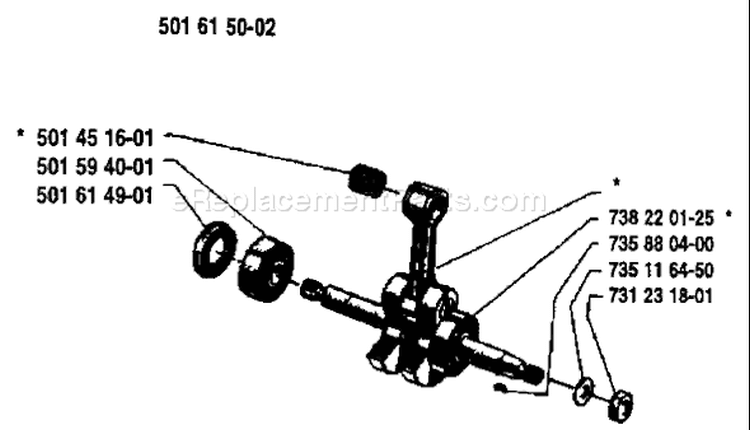 Page E Diagram and Parts List for 1988-08 Husqvarna Chainsaw