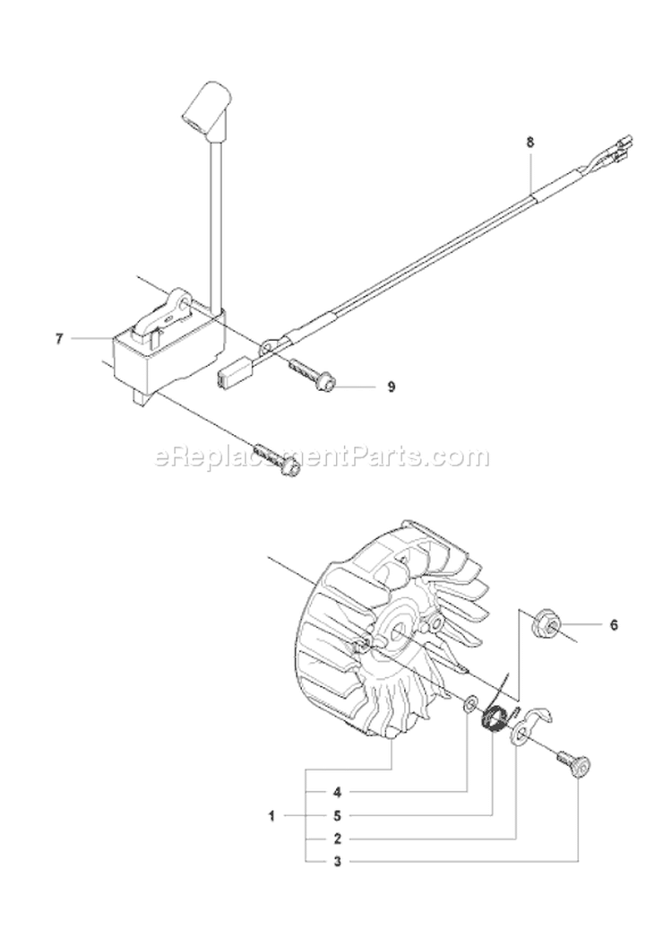 Page J Diagram and Parts List for 2007-09 Husqvarna Chainsaw