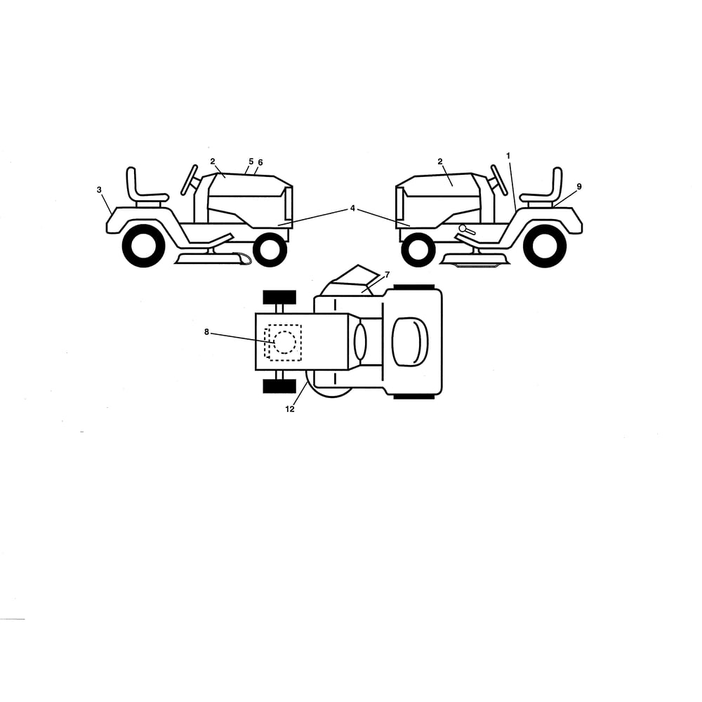 Decals Diagram and Parts List for  Husqvarna Lawn Tractor
