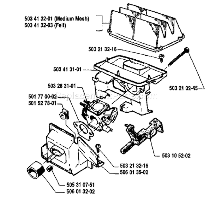 Page A Diagram and Parts List for 1991-06 Husqvarna Chainsaw