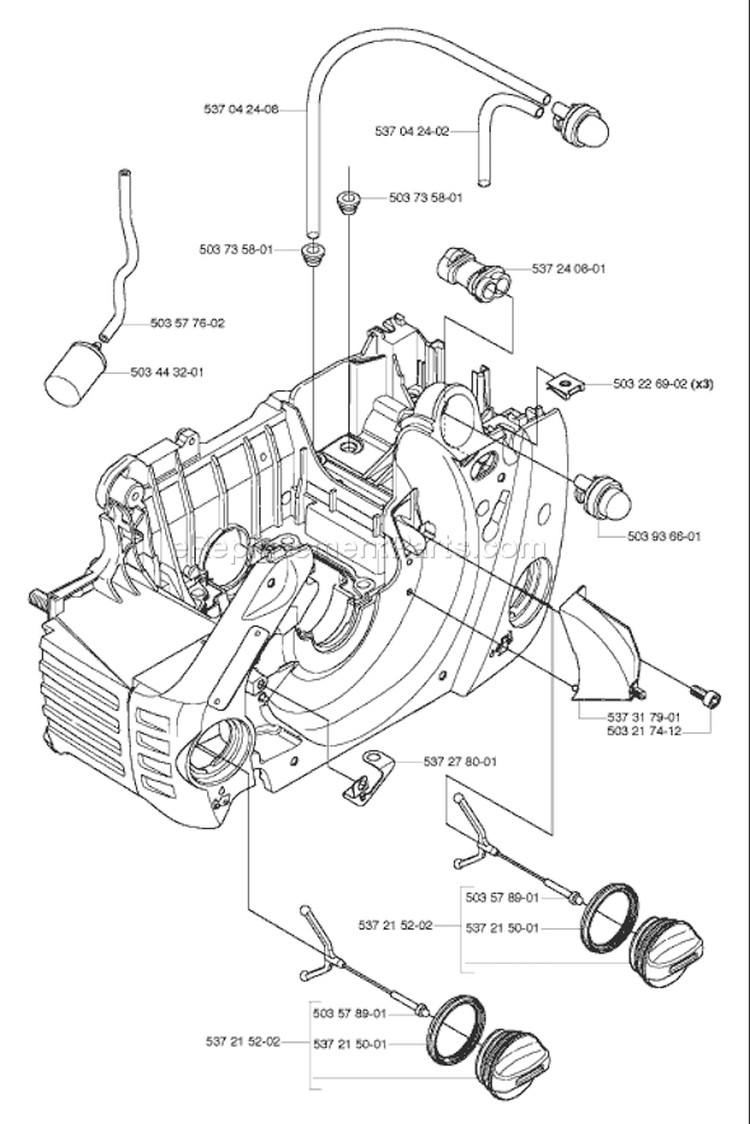 Page F Diagram and Parts List for 2006-06 Husqvarna Chainsaw