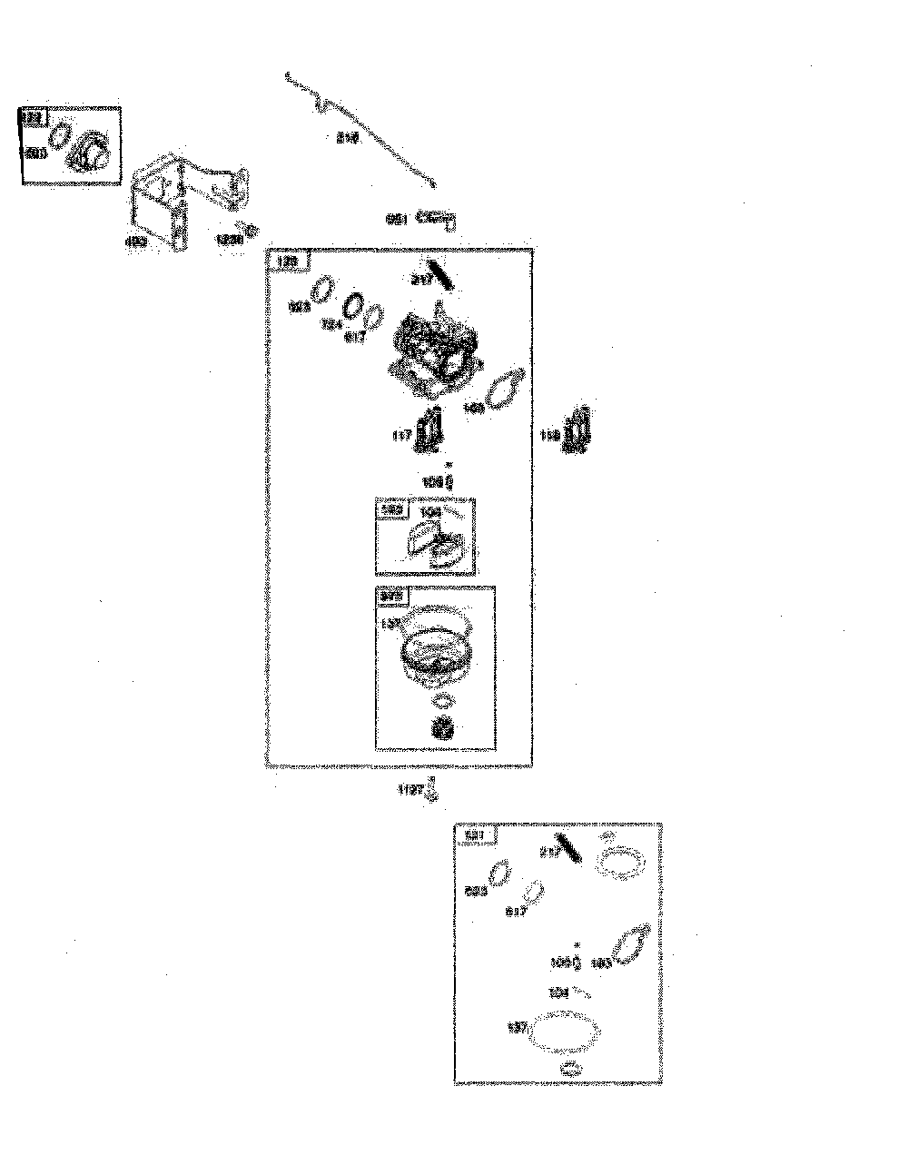 Carburetor Diagram and Parts List for  Husqvarna Lawn Mower