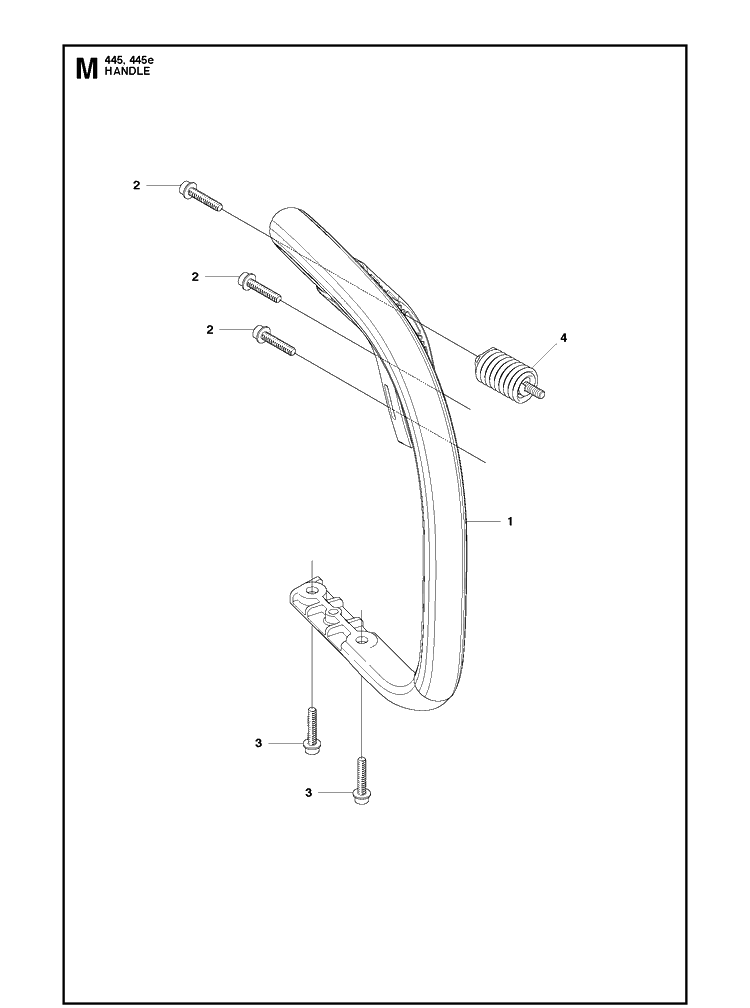 Handle Diagram and Parts List for  Husqvarna Chainsaw