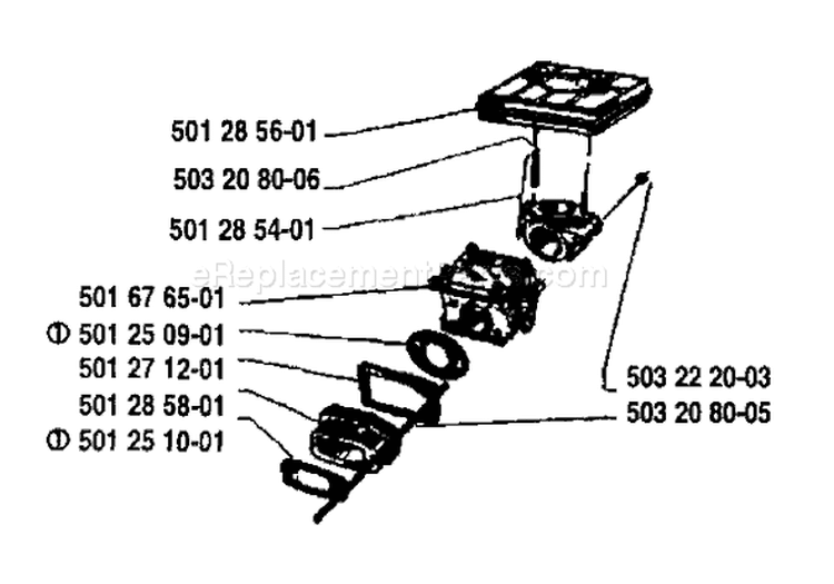 Page A Diagram and Parts List for 1987-11 Husqvarna Chainsaw