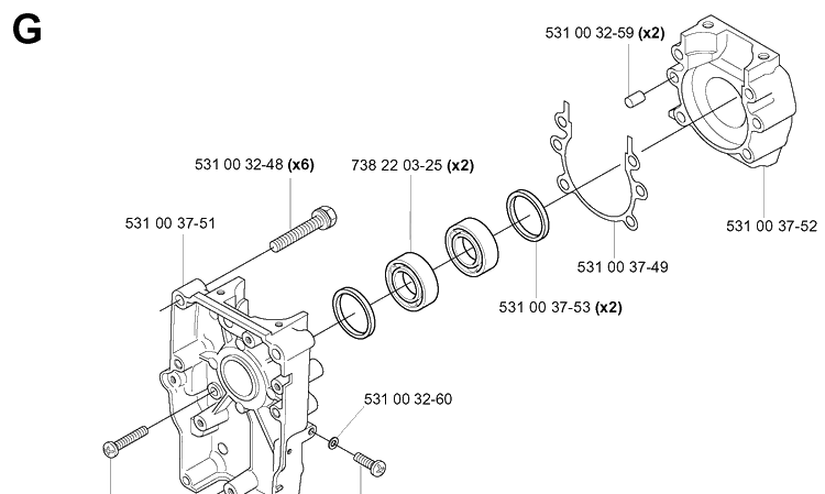 Crankcase Diagram and Parts List for 20041800001-Current Husqvarna Leaf Blower / Vacuum
