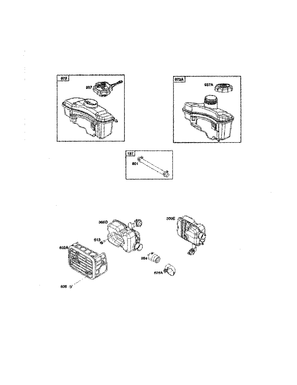 Exhaust system/fuel supply Diagram and Parts List for  Husqvarna Lawn Mower