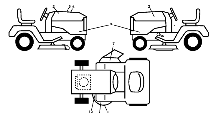 Decals Diagram and Parts List for (96043029700)(2018-08) Husqvarna Lawn Tractor