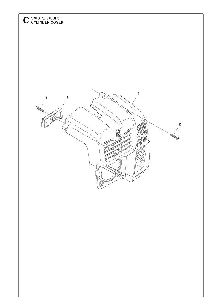 Cylinder Cover 2 Diagram and Parts List for 20111800001-Current Husqvarna Leaf Blower / Vacuum