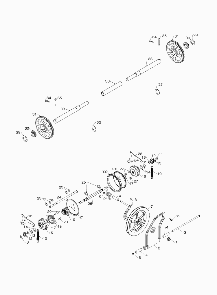 Drive Diagram and Parts List for  Husqvarna Snow Blower