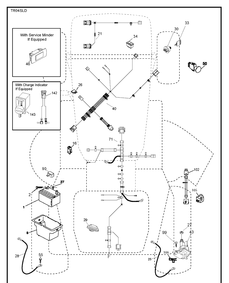 Electrical Diagram and Parts List for (96043025300)(2017-10) Husqvarna Lawn Tractor