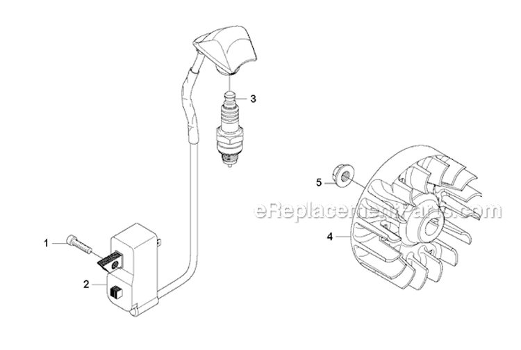 Ignition System Diagram and Parts List for 2011-02 Husqvarna Brush Cutter