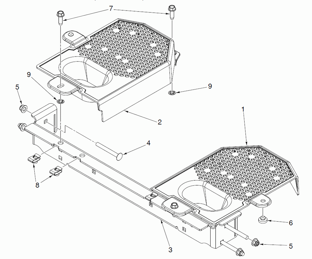 Cross Member and Fan Covers Diagram and Parts List for (970497202-00)(2020-10) Husqvarna Lawn Tractor